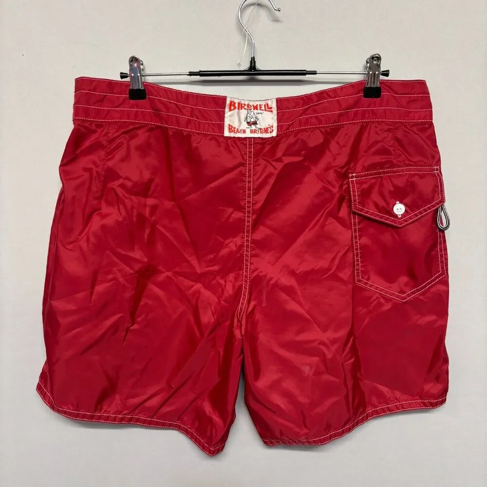 Birdwell Beach Britches Men Board Swim Trunks Shorts Size 40 Red C133 -24